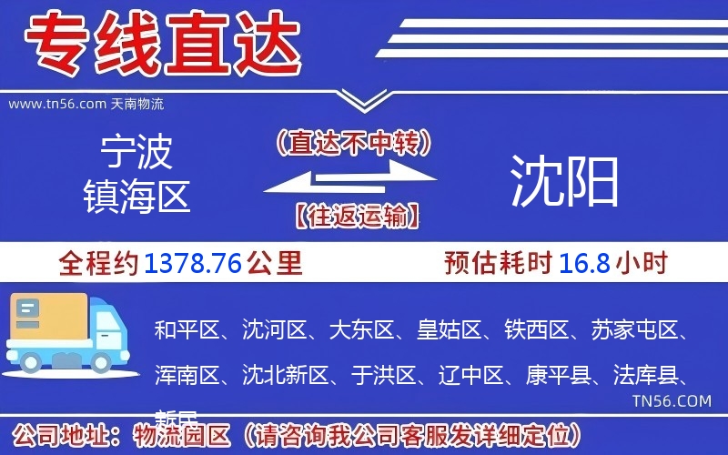 寧波鎮(zhèn)海區(qū)到沈陽物流公司 寧波鎮(zhèn)海區(qū)到沈陽物流公司