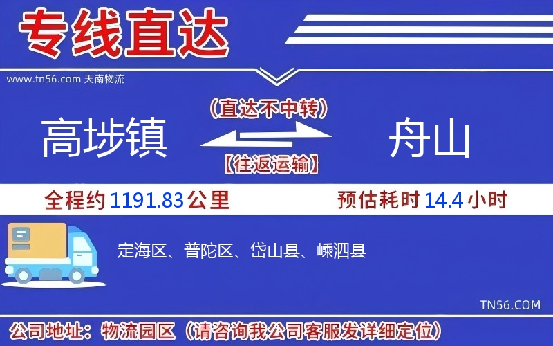 高埗鎮到舟山物流公司 高埗鎮到舟山物流公司