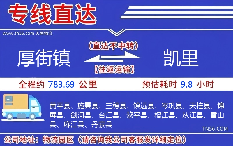 厚街鎮(zhèn)到凱里物流公司