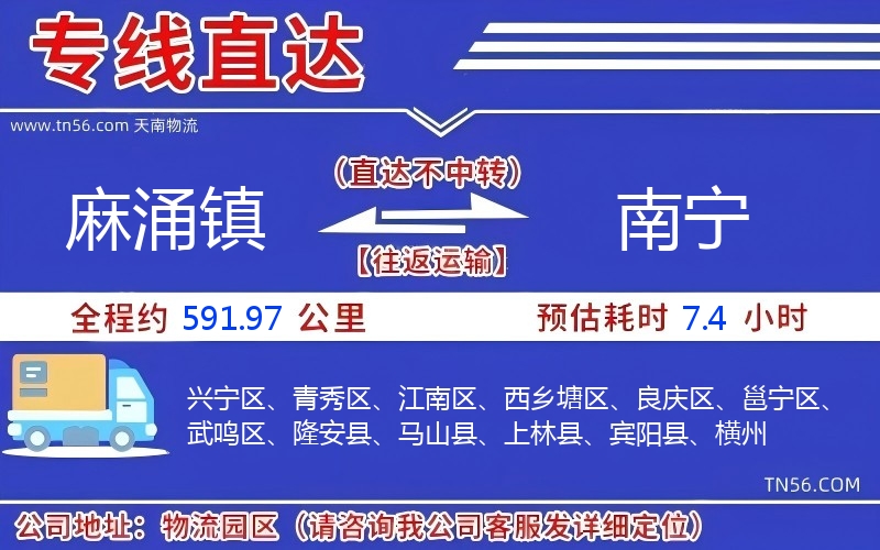 麻涌鎮到南寧物流公司 麻涌鎮到南寧物流公司