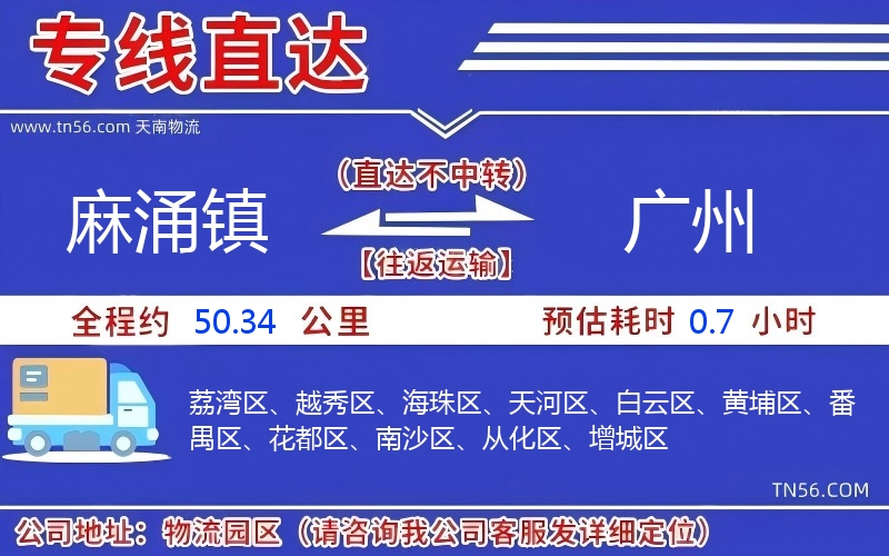 麻涌鎮到廣州物流公司