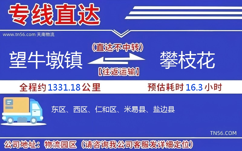 望牛墩鎮到攀枝花物流公司